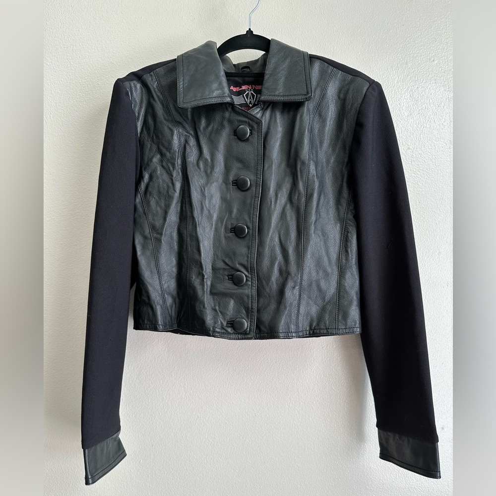 Arlen Ness bike wear cropped leather jacket size large